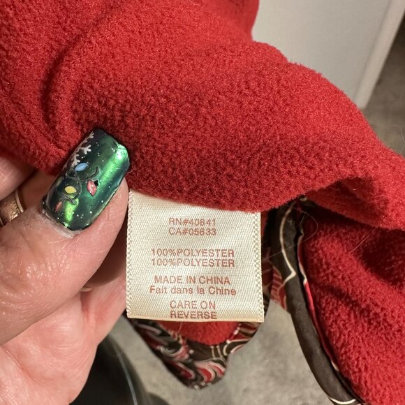 Aventura Melrose Jacket XL Brown Red Floral Fleece Lined Like New - Picture 9 of 9